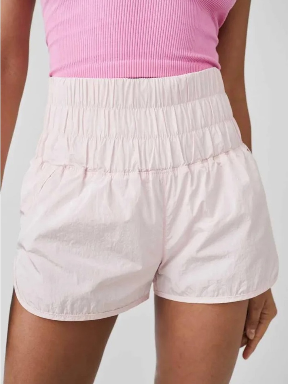 Free People FP movement pale pink shorts